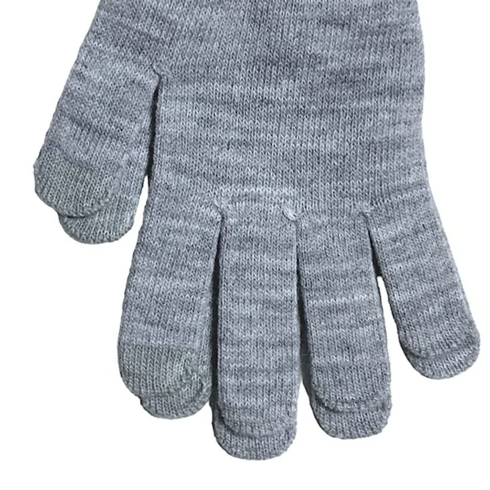 WE Texting Touchscreen Gloves 2 Pair Warm Winter Stretchy Knit Gray OS Unisex